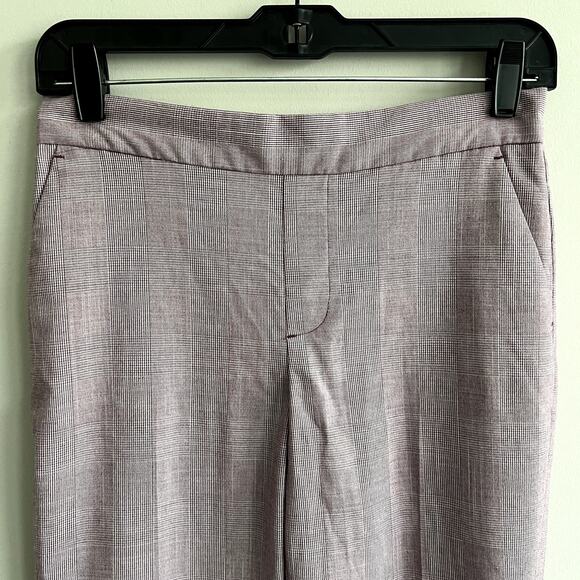 Banana Republic Factory Hayden Ankle Pant Burgundy Plaid 0 NWT - Picture 2 of 10